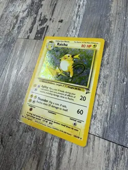Pokemon TCG Raichu 16/130 Base Set 2 Holo Rare Damaged - Image 3