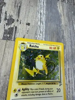 Pokemon TCG Raichu 16/130 Base Set 2 Holo Rare Damaged - Image 4