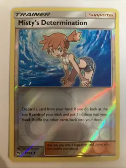 POKEMON MISTY'S DETERMINATION 62/68 REVERSE HOLO HIDDEN FATES NM NEAR MINT - Image 1