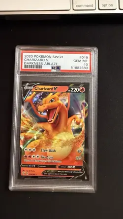 2020 Pokemon Charizard v Holo PSA 10 Darkness Ablaze SWSH03 19/189 - Image 1