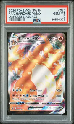 2020 POKEMON SWORD & SHIELD DARKNESS ABLAZE #020 FULL ART/CHARIZARD VMAX PSA 10 - Image 1