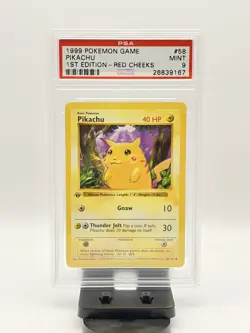 1999 Pikachu-Red Cheeks Pokemon Base Set Shadowless 1st Edition #58 PSA 9 MINT - Image 1
