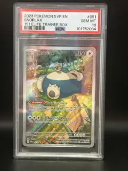 2023 POKEMON SVP EN-SV BLACK STAR PROMO 151 ELITE TRAINER BOX SNORLAX PSA 10 - Image 1
