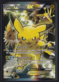 Pokemon Pikachu EX XY124 Full Art Black Star Promo - Image 1