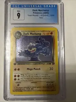 CGC 9 Pokemon 1st Edition Team Rocket Holo Dark Machamp - 10/82 - Image 1