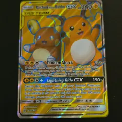 Pokemon TCG Raichu & Alolan Raichu GX 260 HP Ultra Rare Full Art Holo 220/236 - Image 1