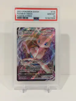 Pokemon Fusion Strike Mew VMAX 114/264 Full Art 2021 SWSH PSA 10 Gem Mint - Image 1
