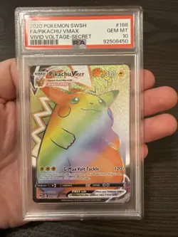 Pokemon Vivid Voltage Pikachu VMAX Rainbow Secret Rare Full Art 188/185 PSA 10 - Image 3