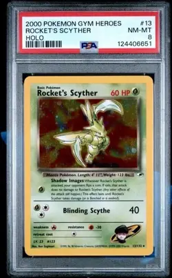 ROCKET'S SCYTHER #13 PSA 8 • 2000 Pokemon Gym Heroes HOLO - Image 1