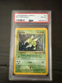 1999 Pokemon Jungle Scyther-Holo PSA 8 - Image 1