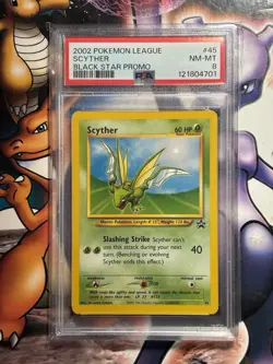 2002 Pokemon Game ~ Black Star Promo ~ Scyther #45 ~ PSA 8 NM-MT - Image 1