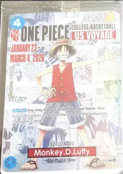 One Piece Monkey D. Luffy US Voyage College Basketball Promo Card Rutgers - Image 1