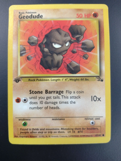 Geodude 47/62 Fossil Pokemon Card - 1st Edition - Near Mint - Image 1