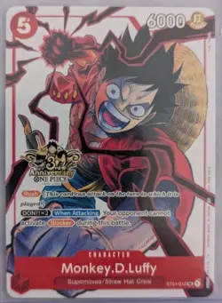 3rd Anniversary Monkey D Luffy ST01-012 Alt Art Promo One Piece TCG Card Game - Image 1