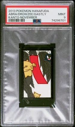 Pokemon Drowzee & Abra & Gastly Rare Pokemon Hanafuda Card TCG - PSA 9 Mint - Image 1