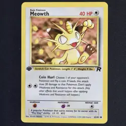 Meowth 62/82 Team Rocket 1st Edition - WOTC Vintage Pokemon Card NM - Image 1