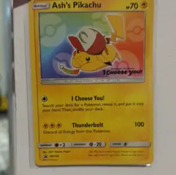 Pokemon Ash's Pikachu SM108 Promo TCG Card 2017 Basic Regular English - Image 1