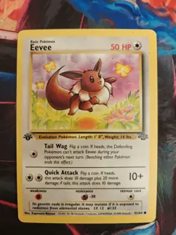 Pokemon Card - Eevee 51/64 (1st Edition) - Jungle - NM {461} - Image 2