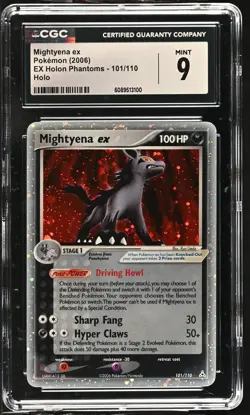 CGC 9 MINT Mightyena ex 2006 EX Holon Phantoms 101/110 Holo Pokemon Card - Image 1
