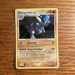 Pokemon TCG Mysterious Treasures Rampardos 33/123 Holo Rare LP Card - Image 1