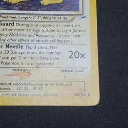 Pokemon TCG Light Jolteon Neo Destiny Card 48/105 Unlimited LP/MP - Image 5