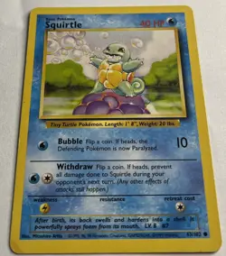 Pokemon Common Card : Squirtle 63/102 (Base Set) - Image 1