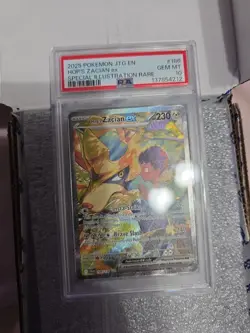 Pokemon TCG Hop's Zacian EX Holo Card 186/159 Sv09: Journey Together PSA 10 - Image 1