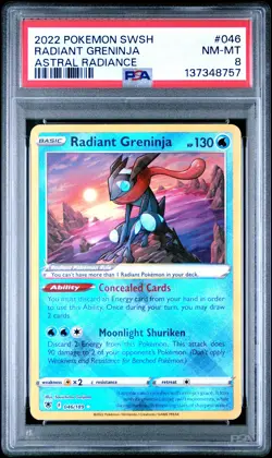 2022 POKEMON SWORD & SHIELD ASTRAL RADIANCE #046 RADIANT GRENINJA PSA 8 - Image 1