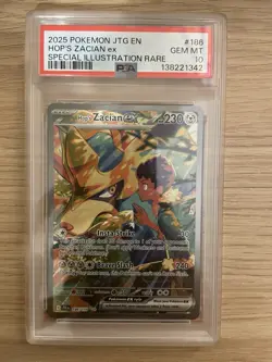 2025 POKEMON JTG EN-JOURNEY TOGETHER #186 HOP'S ZACIAN EX PSA 10 - Image 1