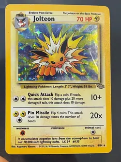 1999 Pokemon TCG Jolteon Jungle 20/64 Holo MP - Image 1
