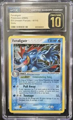 POP 1 - POKEMON CGC 10 PRISTINE EX UNSEEN FORCES FERALIGATR HOLO #4 2005 💎 - Image 1