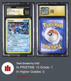 POP 1 - POKEMON CGC 10 PRISTINE EX UNSEEN FORCES FERALIGATR HOLO #4 2005 💎 - Image 2
