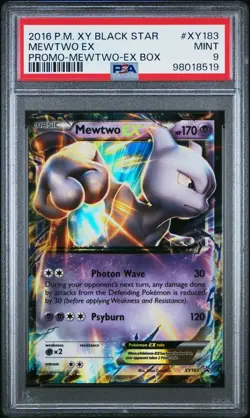 2016 Pokemon Xy Black Star Promo Mewtwo EX Promo-Mewtwo-EX Box PSA 9 #XY183 - Image 1