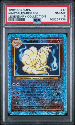 2002 POKEMON LEGENDARY COLLECTION #17 NINETALES-REVERSE FOIL PSA 8 - Image 1