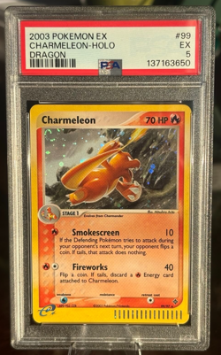 Charmeleon 99/97 Dragon Holo (Swirl) Secret Rare PSA 5 Pokemon TCG - Image 1