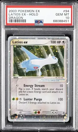 2003 POKEMON EX DRAGON #94 LATIOS EX-HOLO PSA 10 - Image 1