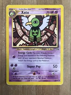 Xatu 52/75 Uncommon Pokemon Neo Discovery Unlimited WOTC HP 2001 - Image 1