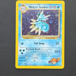 2000 Pokemon TCG - Misty's Seadra 9/132 - Gym Heroes Unlimited - Holo Rare NM - Image 1