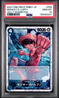 Monkey D. Luffy Jolly Roger Foil #P-055 The Best PRB01 JP One Piece CCG - PSA 10 - Image 1