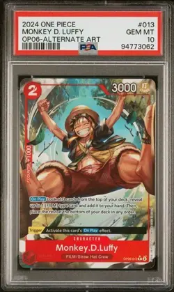 One Piece - Monkey D. Luffy - Rare Alternate Art - OP06-013 - PSA 10 - Image 1