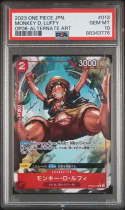One Piece TCG: Japanese Monkey.D.Luffy (Alternate Art) OP06-013 | PSA 10 - Image 1