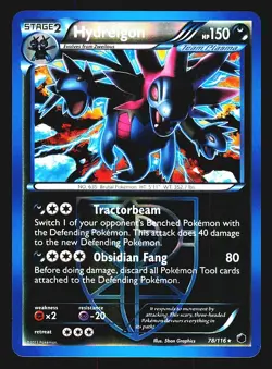 Pokemon Black & White Plasma Freeze HYDREIGON (Team Plasma) Holo Rare 78/116 NM - Image 1