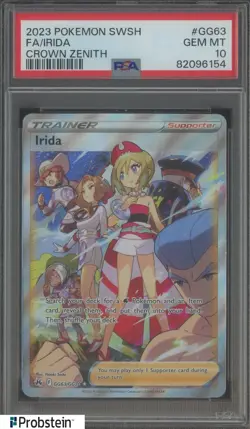 2023 Pokemon Sword & Shield Crown Zenith #GG63 Full Art Irida PSA 10 - Image 1