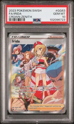 2023 POKEMON SWORD & SHIELD CROWN ZENITH GG63/GG70 FULL ART/IRIDA GEM PSA 10 - Image 1