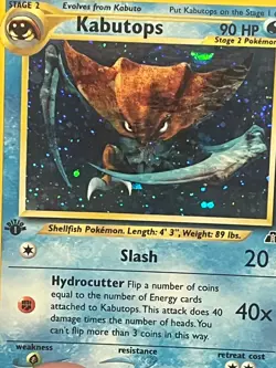Kabutops 1st Edition 6/75 Neo Discovery Holo Pokemon Card LP-NM SWIRL 🍥 - Image 2