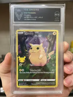 Pikachu 5/25 Full Art Holo Pokemon Celebrations 25th Anniversary TCG Card 8.5 - Image 3
