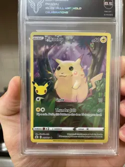 Pikachu 5/25 Full Art Holo Pokemon Celebrations 25th Anniversary TCG Card 8.5 - Image 4