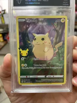 Pikachu 5/25 Full Art Holo Pokemon Celebrations 25th Anniversary TCG Card 8.5 - Image 4