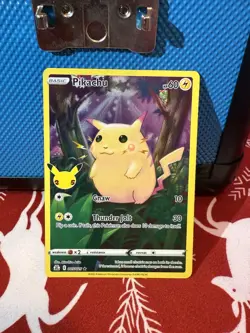 Pokemon TCG Celebrations Pikachu 5/25 Full Art Card 25th Anniversary Base Set - Image 1