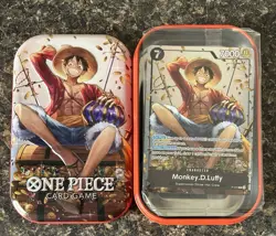 P-075 Monkey.D.Luffy Promo Card TS-02 Tin Set 02 ENGLISH SEALED IN HAND w/ Tin - Image 1